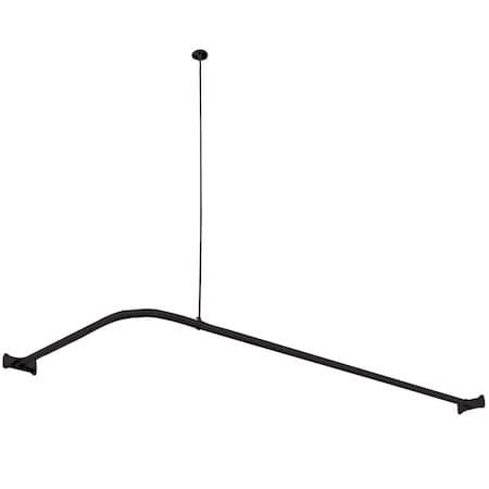 Kingston Brass L-Shaped Shower Curtain Rod, Matte Black CC3140